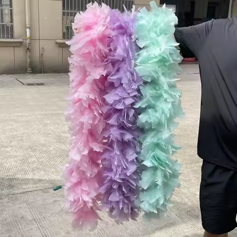 Fashion Colored Turkey Feathers Boa 200 Gram Decoration for Home Party Wedding Dress Shawl Clothes S
