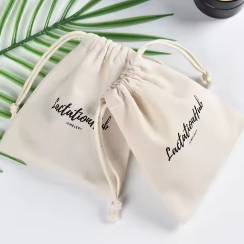 Natural Cotton Gift Bags 5x7cm 7x9cm 9x12cm 10x15cm Wedding Birthday Part Candy Sack Makeup Canvas P