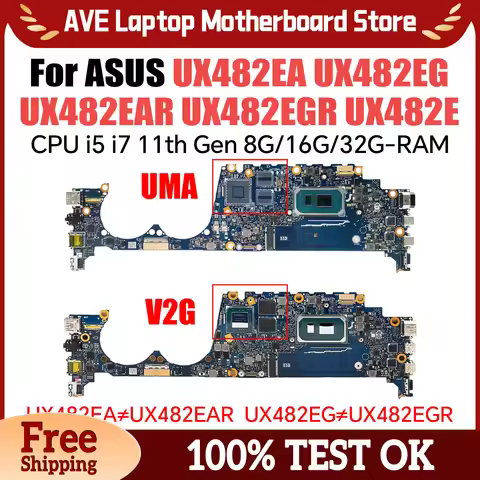 UX482EGR Mainboard For ASUS UX482EAR UX482E BE482E BX482E Laptop Motherboard i5 i7 11th Gen RAM-8G/1