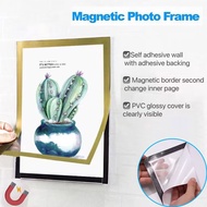 Magnetic Display Board Wall Mounted Frame A4/A5/A6 Magnetic Boundary Reusable Self-Adhesive Paper In