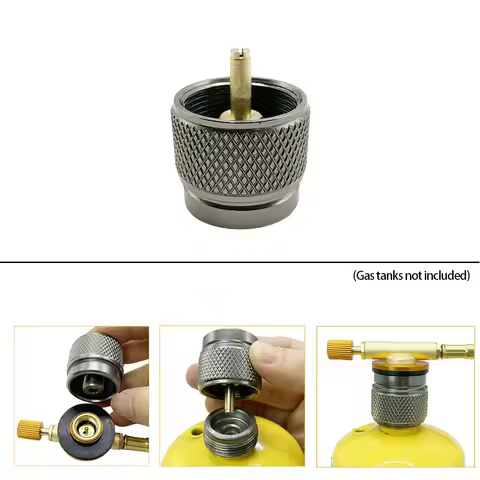 1pc Camping Stove Adapter Propane EN417 Lindal Valve Output Propane Canister Converter Output Outdoo