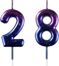 28 & 82 Birthday Candle, 28th & 82nd Cake Candles, Number 28 & 82 Birthday Candles for Cake Topper D