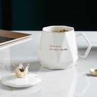 High-End Niche Design Sense Coffee Cup Super Beautiful Exquisite Cup with Lid Beautiful Coffee Coffe