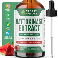 Nattokinase Liquid Drops - Made of 2000 FU Natto Extract - Vegan, Gluten Free, Pure & Potent - 4X Co