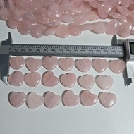 ROSE QUART HEART BEAD 2CM GENUINE NATURAL STONE PER UNIT PRICE