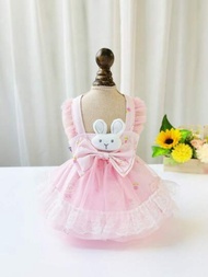 可愛的小兔子網裙，公主蘿莉塔風格，寵物狗狗裙子，寵物服裝