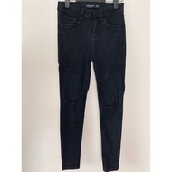 – WOMEN'S JEANS - ASOS TALL – BLACK – SIZE 34/24/4 – TAPERED TUBE – STRETCH – KNEE CUT – UK HANDBOOK