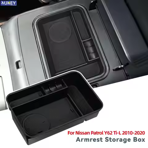 Car Center Console Armrest Storage Box Tray For Nissan Patrol Y62 Ti-L Car Accessories 2010-2014 201