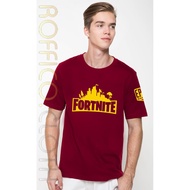 MERAH Maroon T-shirt with Fortnite Epic Games Logo