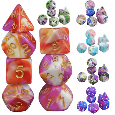 DND Dice Set 7pcs/set Mixing Colors Dice for DND RPG and Other Table Games