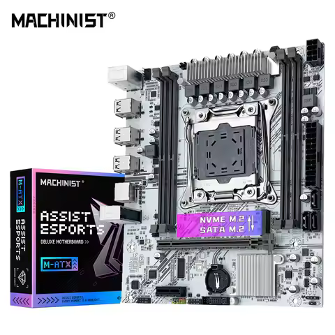 MACHINIST White X99 Motherboard PR9-H Support LGA 2011-3 Xeon E5 V3&V4 CPU DDR4 RAM SATA/NVME M.2 Sl