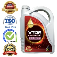 VTAG 15W40 4L Fully Synthetic SP Engine Oil Car Lubricant 15w-40 Minyak Hitam Kereta Proton Perodua Honda Toyota Nissan (Free Mileage Sticker) (ISO 9001 Certified &amp; Insurance Covered) (Recommended for Diesel Engine)