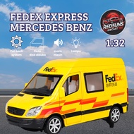 [REDSUNS] DIECAST CAR EXPEDITION PACKAGE FEDEX EXPRESS MERCEDES BENZ 1:32 SCALE WITH LIGHTS AND SOUN