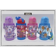 New CHILDREN'S DRINKING BOTTLE 400ML PLASTIC STRAW WATER BOTTLE SMIGGLE MOTIF 4021