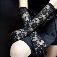 Rose Lace Long Gloves Length 44 Cm.