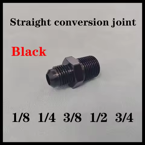 Black Male Straight Fuel Hose Adapter Pipe Fitting AN3 AN4 AN6 AN8 AN10 AN12 To 1/8NPT 1/4NPT 3/8NPT