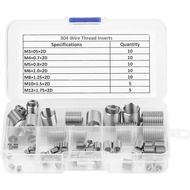 60Pcs M3-M12 Stainless Steel Helicoil Thread Repair Insert Kit Set For Hardware Repair Tools