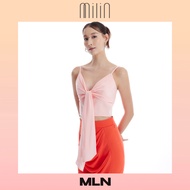[MILIN] Front knotted spaghetti straps crop top เสื้อสายเดี่ยวคอวีผูกหน้า Grace Top
