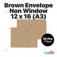 Brown Envelope / Sampul Surat Manila Coklat / Non-Window Envelope 12" x 16" (A3 Size) – 50 Pcs/Pack