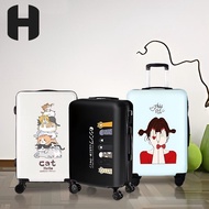 【YMX】 กระเป๋าเดินทาง20/24นิ้ว luggage bag suitcase 4ล้อหมุนได้ 360 องศา นิ้วลายการ์ตูน suitcase 20/24  inches กระเป๋าลากน้ำหนักเบา กันน้ำ น้ำหนักเบา