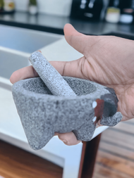 Mini Molcajete Mortero Piedra Volcánica Artesanal Especias Hierbas Machacador Adorno de Mesa Salsas