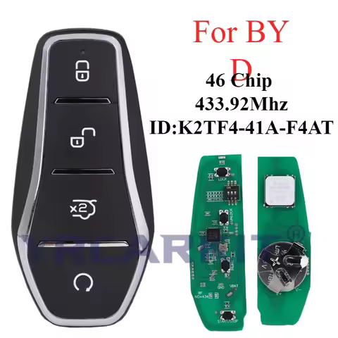 For BYD Qin PLUS DM-i Qin PLUS EV Yuan PLUS SON 433.92MHz ID46 Chip K2TF4-F4A/F4H/F4AM/F4AT Remote K