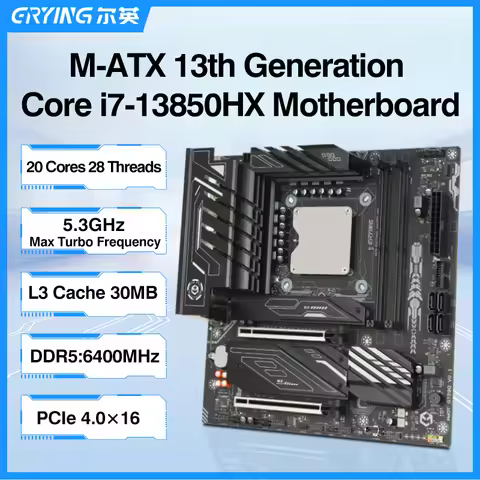 ERYING i7 13850HX CPU Motherboard Combo Interposer Kit 16C24T Integrated CPU LGA115x/1700 DDR5 Dual 