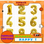 Fat Number Foil Balloon 0-9 Gold 16inch Number Balloon Foil Balloon