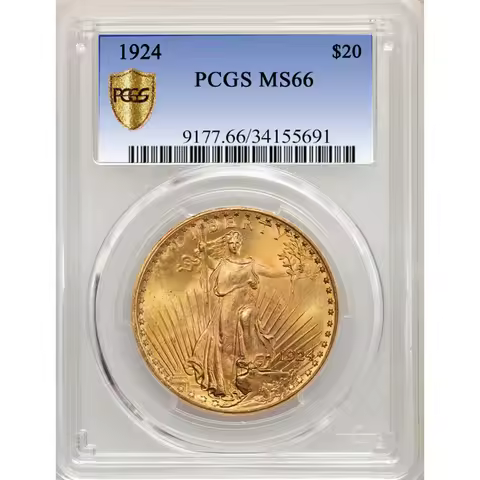 1924 United States $20 Liberty Gold Eagle Coin Collectibles Coins Sealed in Storage Box Graded Coins