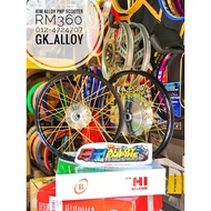 RIM ALLOY HITAM PNP SCOOTER YAMAHA EGO , EGO S, SOLARIZ, AVANTAZ, EGO LC, NOUVO S