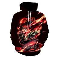 💥2023Cross-Border Japanese Anime Kimetsu No Yaiba3DDigital Printing Hoodie Men's Sweater One Set