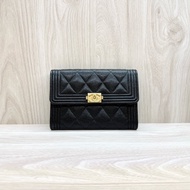 CHANEL🖤黑金荔枝牛皮BOY中夾