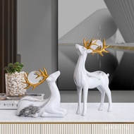 Crafts Light Luxury Wine Water Cabinet Nordic Living Room Golden Deer Decoration TV Cabinet Home Cou