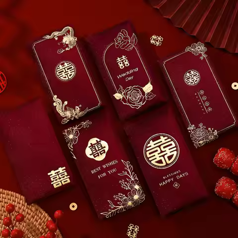 6Pcs Red Envelope Wedding Special 2025 New Chinese wedding Personalized Creative Senior Sense Red En