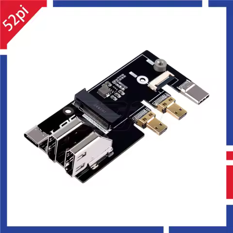 52Pi Micro HDMI to HDMI Multifunctional Adapter with PCIe 3.0x1 M.2 NVMe 2230/2242 for Raspberry Pi 