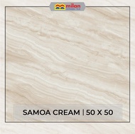 Milan Samoa Cream 50X50 Keramik Lantai Motif Marble Glossy