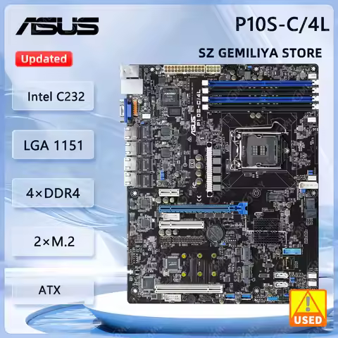 ASUS P10S-C/4L Server Motherboard Intel C236 Chipset Socket H4 LGA 1151 DDR4 64GB 2400 MHz ATX 1x PC