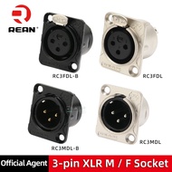 Neutrik's REAN Metal XLR Cable Connector 3 Pin Gold Plating Male Female RC3FDL-B RC3MDL-B RC3FDL RC3