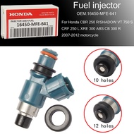 Fit for: throttle body Fuel injector Nozzle For Honda CBR 250 R/SHADOW VT750S/CRF250 L/XRE 300 ABS/CB300 R motorcycle 16450-MFE-641