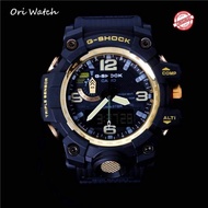 (Ready stock with free shipping) Original G Shock GWG-1000-1A MUDMASTER series analog digital Watch for men men's sports waterproof shockproof Watch for men double belt time(Black gold)GWG-1000/GWG1000