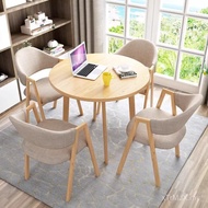 One Table Meeting Guest Nordic Table Chair Four Round Table Imitation Casual Combination Small Recep