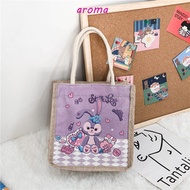 AROMA Canvas Lunch Bag Portable Cute Picnic Small Bag Camping Outdoor Travel Tote Bag