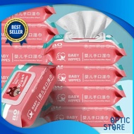 OPTIC 6039 Baby Wet Wipes Non-Alcoholic Wipes PURE Baby Wipes Non-Perfumed Wipes 80 Sheets Baby Wipe