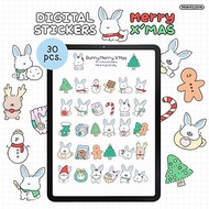 數位 Bunny Merry Xmas digital stickers goodnotes stickers