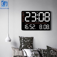 Gazechimp Large Digital Wall Clock LED Wall Clock Dst with Temperature 12/24H Time Mode with Timer B