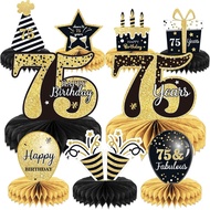 9 Pieces 75th Birthday decorations 75th birthday centerpieces for Tables Decorations Cheers to 75 Ye