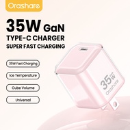 Orashare C35C GaN 35W USB‐C Fast Charger QC3.0 PD3.0 Charge Adapter for iPh16 15 14 Pro Samsung