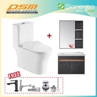 Sorento Bathroom One Piece Design Toilet Bowl WC Bathroom S/Steel Cabinet Package SRTWC8318-RL