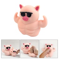 WMMB Pink Muscle Pig Squishy Fidgets Toy Squishy Anti-Stress Toy Kids Presents