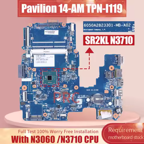 NEW For HP Pavilion 14-AM TPN-I119 Notebook Mainboard 6050A2823301 858041-001 858040-001 858040 N306